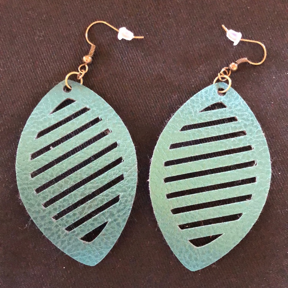 Leather Leaf Earrings